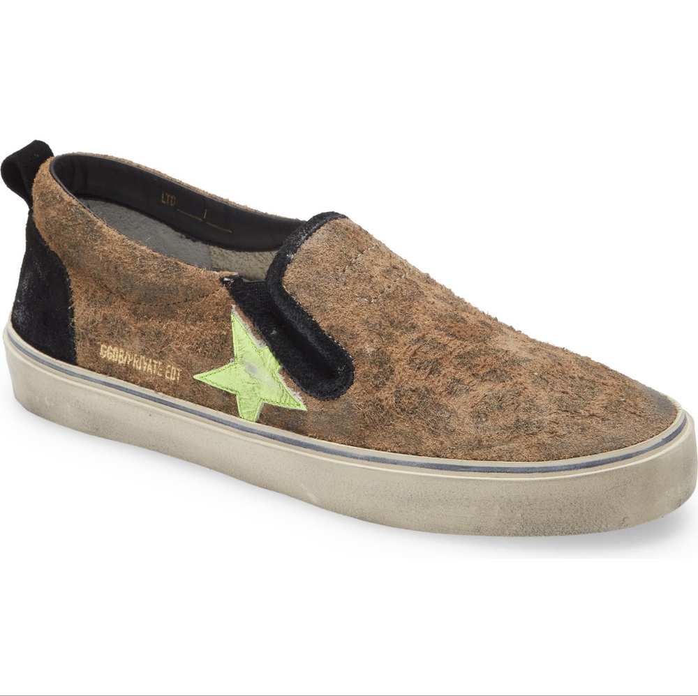 New Golden Goose Hanami Leopard Print Slip-On Sneaker